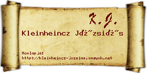 Kleinheincz Józsiás névjegykártya